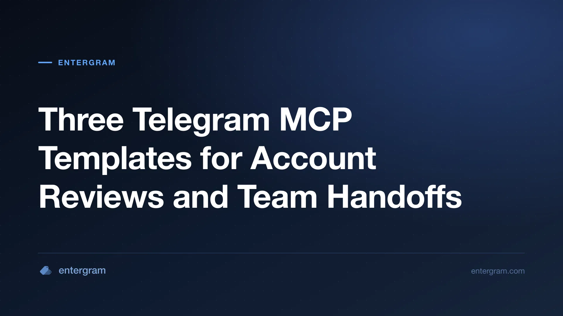 Telegram MCP workflow templates
