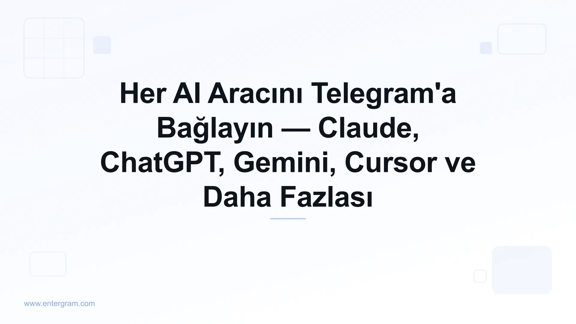 Cursor'ı Entergram MCP ile Telegram'a bağlayın