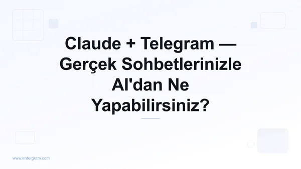 MCP aracılığıyla kişisel Telegram'a bağlı Claude AI