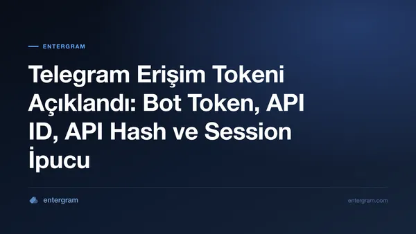 Telegram kimliklerini karşılaştırdı: bot jetonu, API ID, API hash ve seans zinciri
