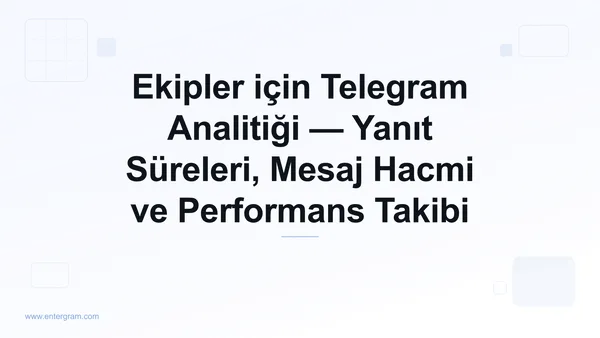 Ekipler için Telegram analitik panosu