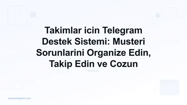 Card image for Takimlar icin Telegram Destek Sistemi