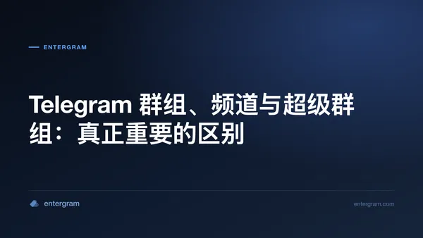 Telegram 群组、频道与超级群组区别的卡片图
