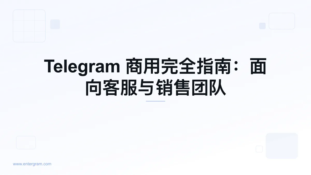 《Telegram 商用：团队完全指南》配图