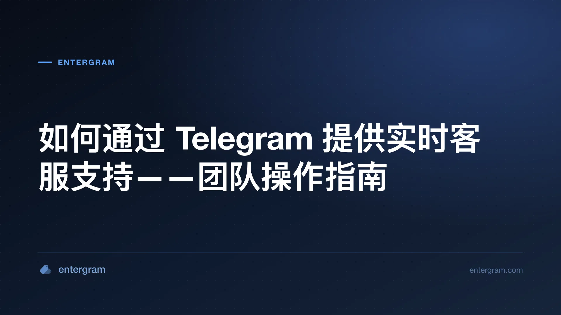 面向客服团队的 Telegram 实时在线支持