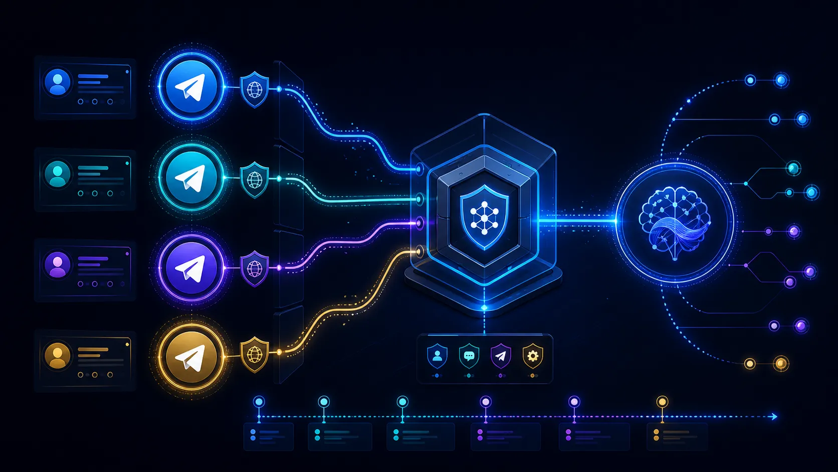 Seven multi-account Telegram MCP options compared by routing, isolation, permissions and proxy design