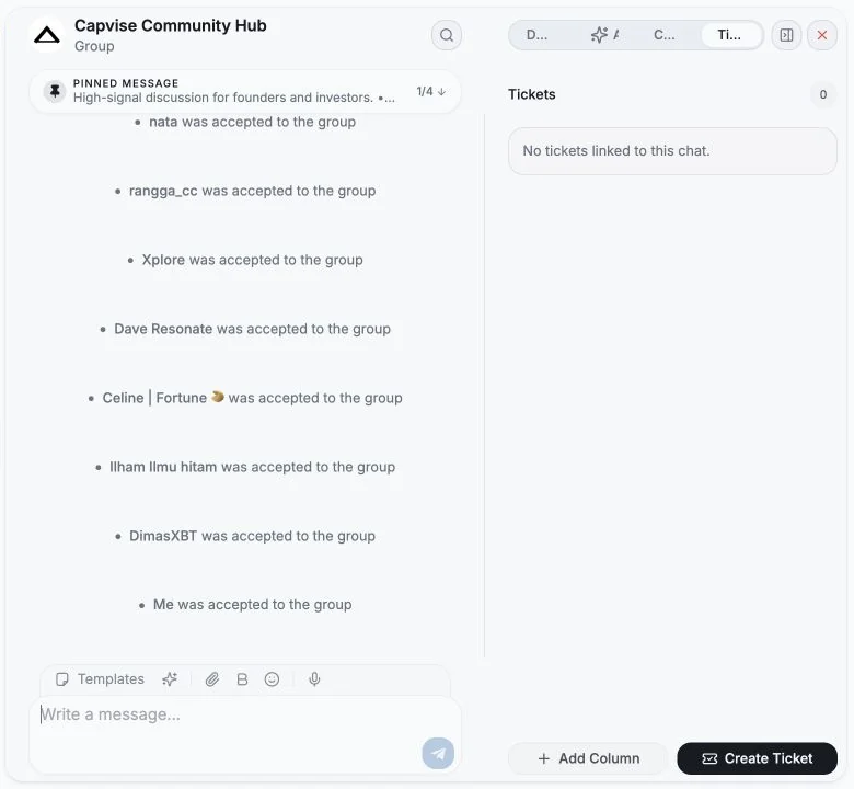 Capvise Community conversation workspace