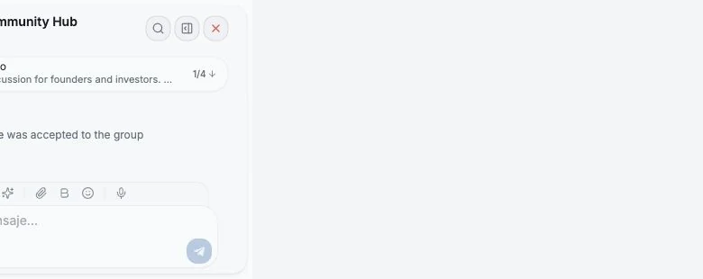 Cabecera de la conversación y acciones de chat de la comunidad Capvise
