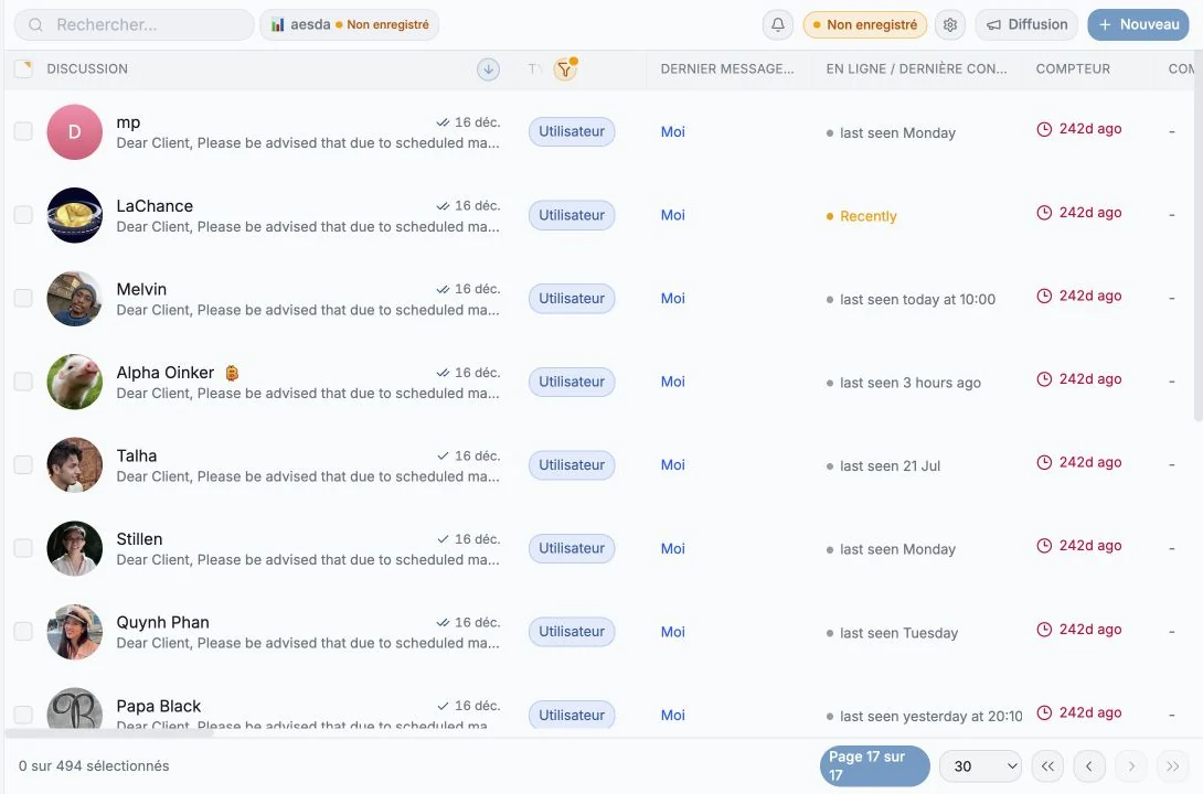 Travaillez chaque conversation à partir d'un seul endroit