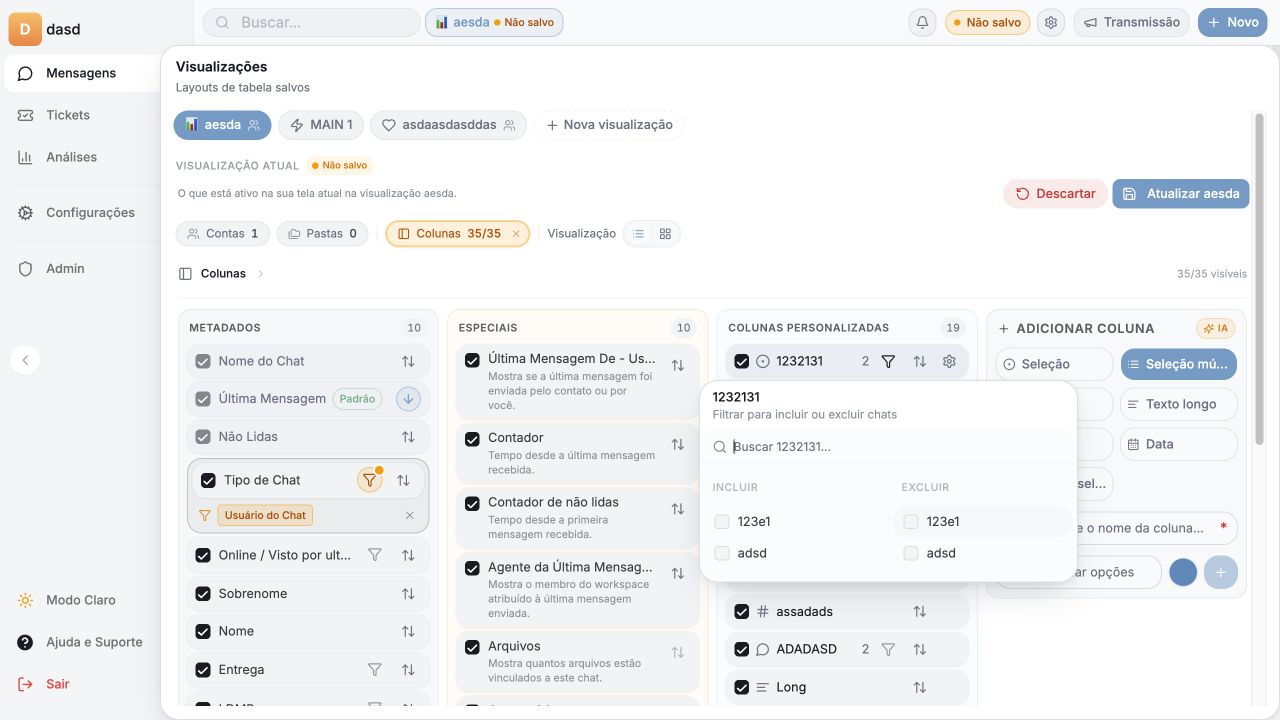 Make a caixa de entrada se comporta como uma CRM