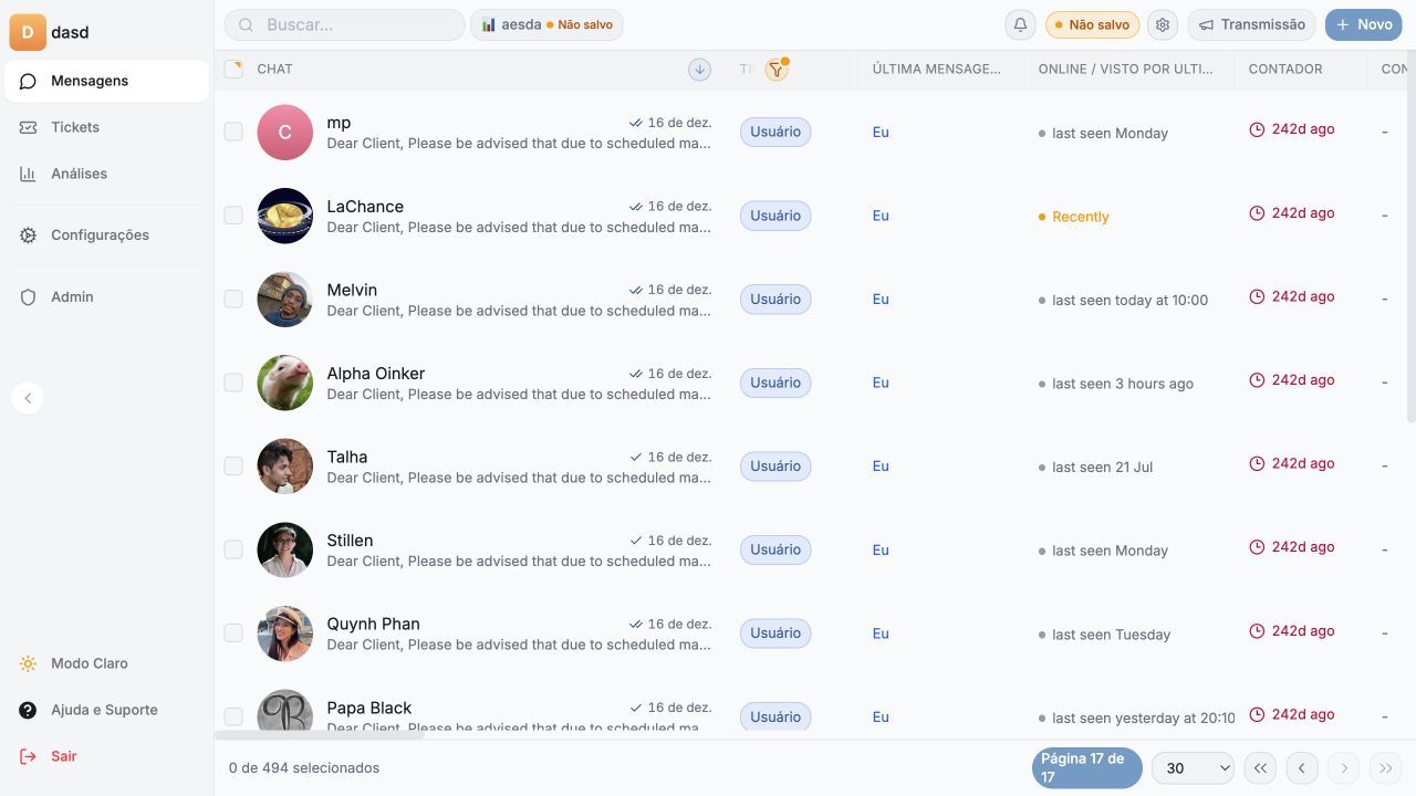 Trabalhe todas as conversas em um só lugar